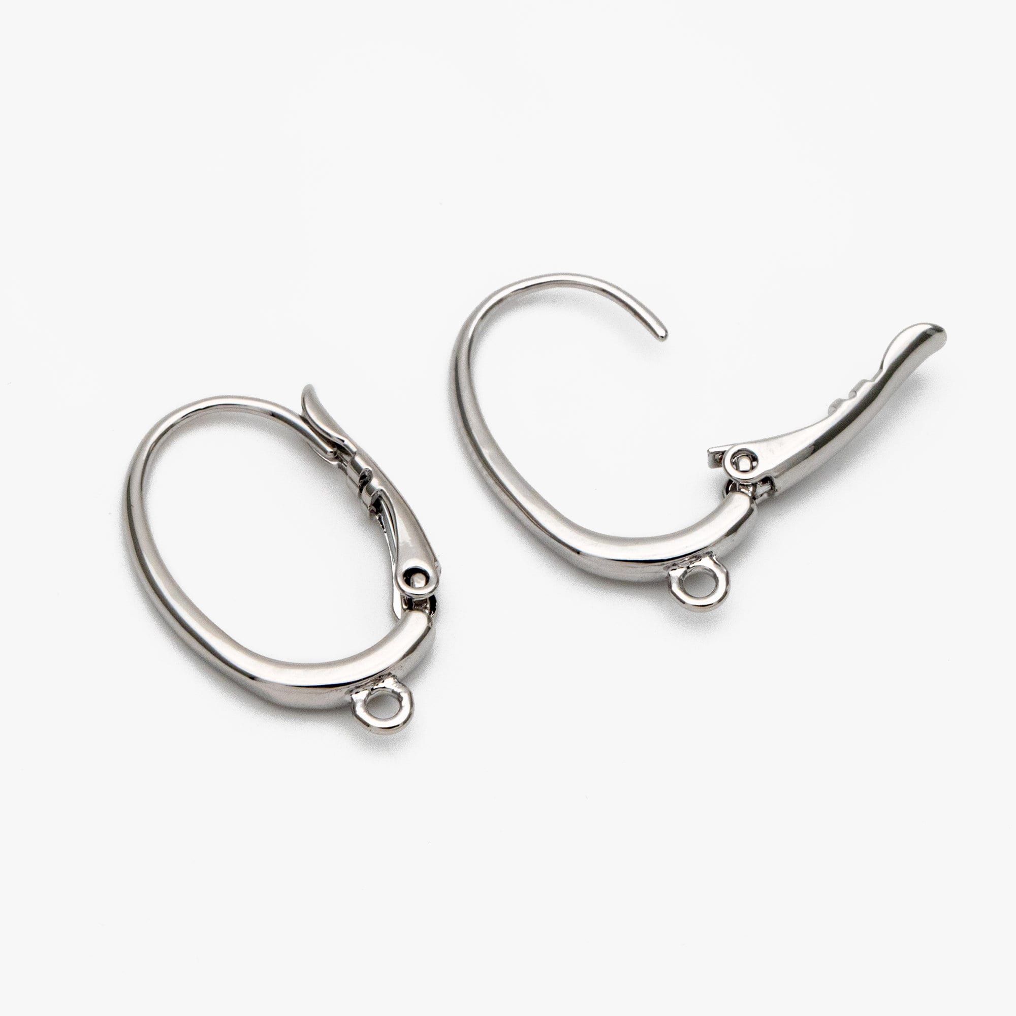 10pcs Gold/ Silver tone Oval Leverback Ear Hooks, Gold/ Rhodium plated on Brass, Earring Hoop Components (GB-1457)